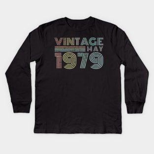 41th Birthday Gift Vintage May 1979 Forty One Years Old Kids Long Sleeve T-Shirt